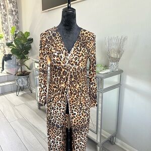 Leopard Print Button-Front Maxi Dress